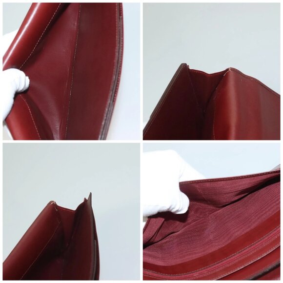 CARTIER Must Line Clutch Bag Leather Bordeaux Gold - Picture 14 of 15